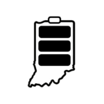 Hoosier EVA - Indiana outline as battery