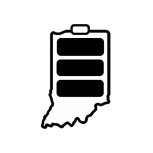 Hoosier EVA - Indiana outline as battery