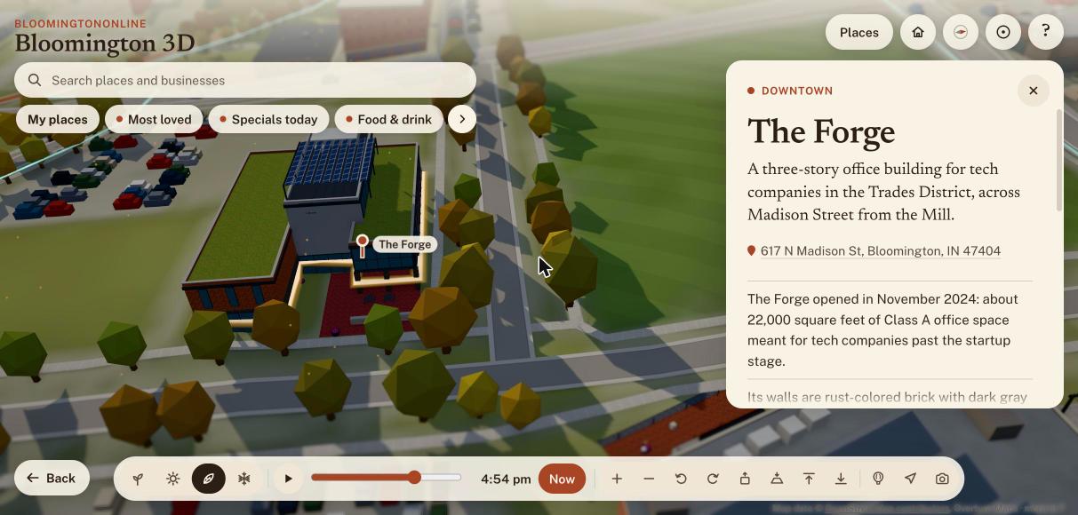 Forging Ahead: The Forge Joins the 3D Map, Plus Courts, IU Campus and a Smarter Weekly Email