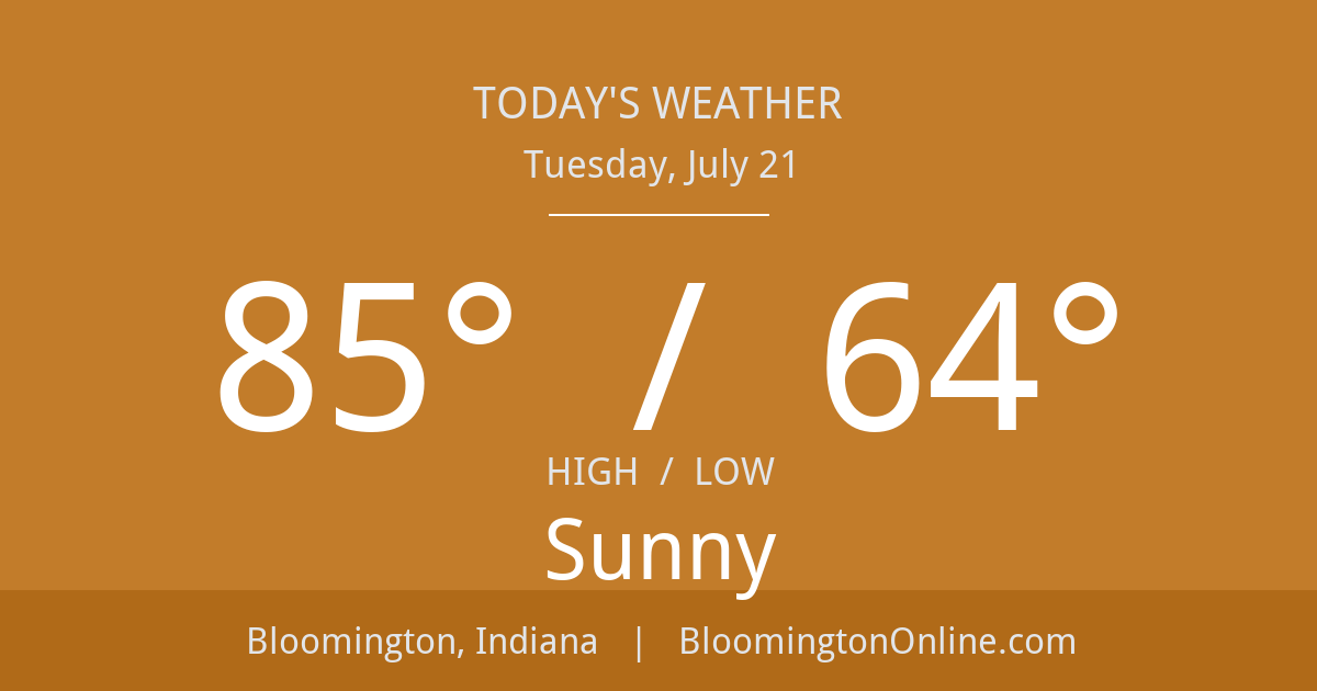Bloomington weather summary card