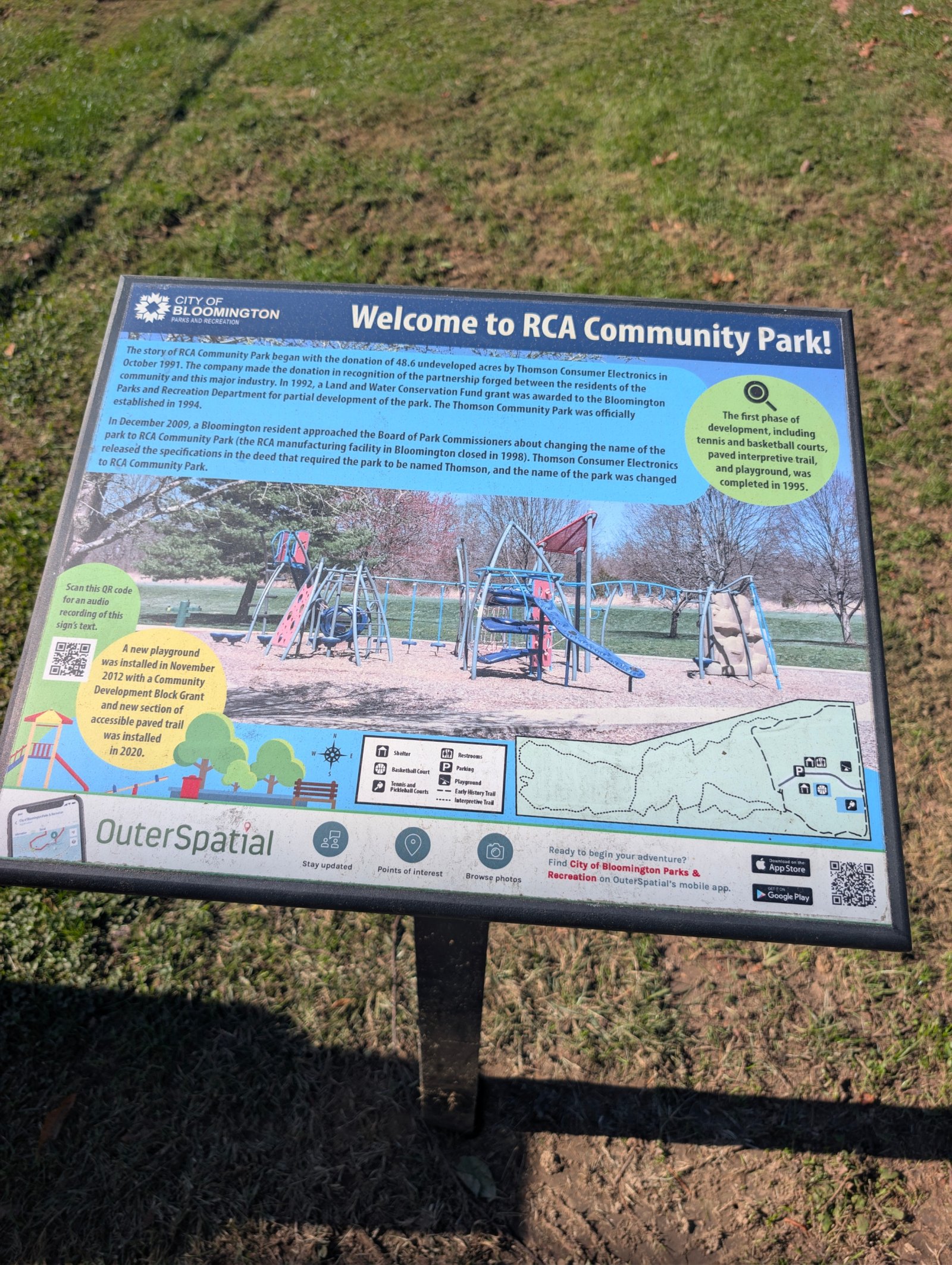 Photo of sign at RCA Park