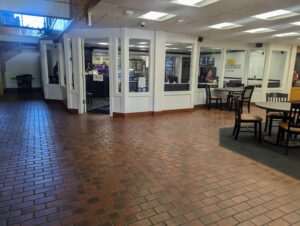 Entrance of Brightside Cafe located on the bottom floor of Fountain Square Mall in Bloomington, Indiana.
