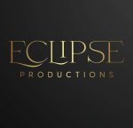 Gold Eclipse Productions Company theatre logo on a dark gradient background representing a nonprofit theatre company in Bloomington, Indiana