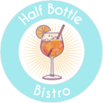 Half Bottle Bistro logo, a circular badge with an illustrated spritz cocktail