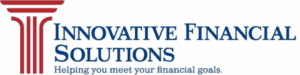 Logo for Innovative Financial Solutions featuring a red classical column graphic and the company name in blue capital letters