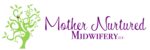 Mother Nurtured Midwifery logo: a green tree with a small nest and the practice name