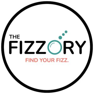 The Fizzory logo with text "FIZZORY" and teal "O" bubble, plus tagline "FIND YOUR FIZZ." in coral.